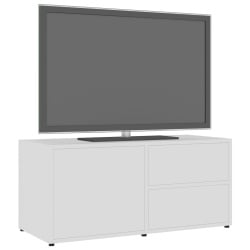 Szafka pod TV, biała, 80x34x36 cm, płyta wiórowa