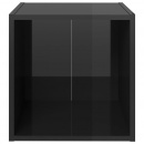 Szafka pod tv, wysoki połysk, czarna, 37x35x37 cm, płyta