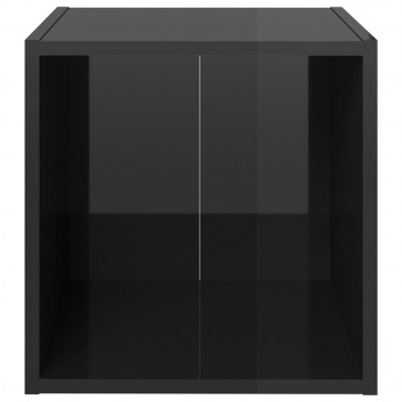 Szafka pod tv, wysoki połysk, czarna, 37x35x37 cm, płyta