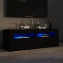 Szafka pod tv z oświetleniem led, czarna, 120x35x40 cm