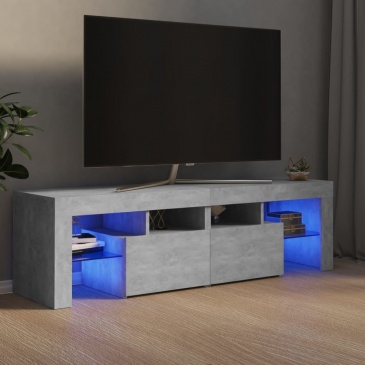 Szafka pod tv z oświetleniem led, szarość betonu, 140x35x40 cm