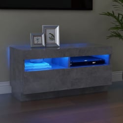 Szafka pod tv z oświetleniem led, szarość betonu, 80x35x40 cm