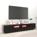 Szafka tv z oświetleniem led, czarna, 200x35x40 cm