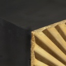 Szafka z mosiężnym frontem, 60x30x74 cm, lite drewno mango