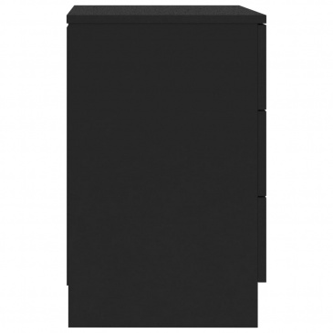 Szafki nocne, 2 szt., czarne, 38x35x56 cm, płyta wiórowa
