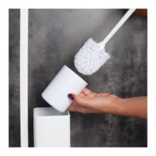 Szczotka WC stojak na papier toaletowy bambus biel Szczotka WC stojak na papier toaletowy bambus biel