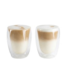 Szklanki do latte macchiato z podwójnym dnem 280 ml, 2 szt. – smukłe, termiczne, Valesso
