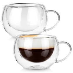 Szklanki termiczne z podwójną ścianką do kawy i herbaty 280 ml 2 szt.