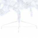 Sztuczna choinka, led i zestaw bombek, połówka, biała, 210 cm