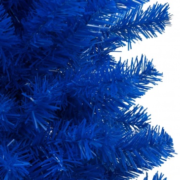 Sztuczna choinka z led i bombkami, niebieska, 240 cm, pvc