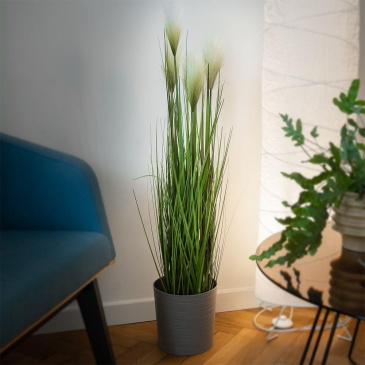 Sztuczna roślina w doniczce dekoracyjna / trawa kwitnąca pampasowa 103 cm