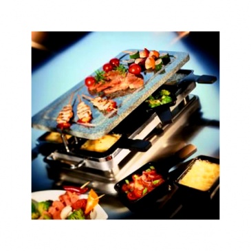 Szwajcarski grill Raclette 8 INOX z kamienną płytą firmy SPRING