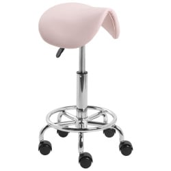 Taboret obrotowy DUMONT Ekoskóra Pastelowy róż
