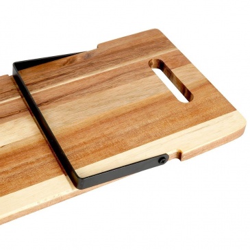 Taca deska do serwowania drewniana na składanych nóżkach 67,5x19,3x7,5 cm