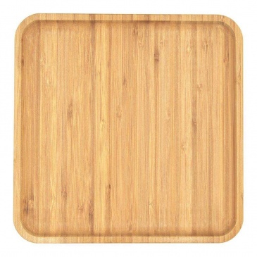 Talerz drewniany, bambusowy, kwadratowy, taca, patera, 24x24 cm