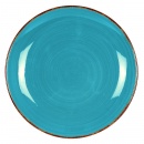 Talerz talerzyk deserowy płaski płytki ceramiczny niebieski 20 cm