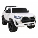 Toyota hilux na akumulator dla dzieci biały + napęd 4x4 + pilot + 2 bagażniki + radio mp3 + led