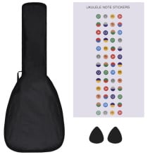 Ukulele sopranowe z pokrowcem, dla dzieci, ciemne drewno, 23"