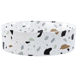 Umywalka nablatowa ceramiczna ⌀ 40 cm biała z efektem lastryko nules