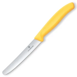 VICTORINOX - Swiss Classic - Nóż do warzyw i owoców - 11 cm - Ząbkowane ostrze - Żółty VICTORINOX - Swiss Classic - Nóż do warzyw i owoców - 11 cm - Ząbkowane ostrze - Żółty