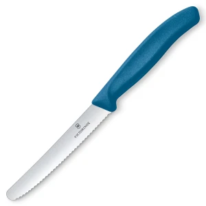 VICTORINOX - Swiss Classic - Nóż do warzyw i owoców - 11 cm - Ząbkowane ostrze - Niebieski VICTORINOX - Swiss Classic - Nóż do warzyw i owoców - 11 cm - Ząbkowane ostrze - Niebieski
