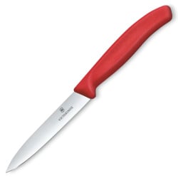 VICTORINOX - Swiss Classic - Nóż do warzyw i owoców - Gładkie ostrze - 10 cm - Czerwony