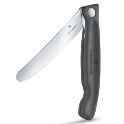 VICTORINOX - Swiss Classic - Składany nóż do warzyw i owoców - Ząbkowane ostrze - 11 cm - Czarny