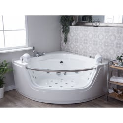 Wanna narożna z oświetleniem LED i hydromasażem MANGLE