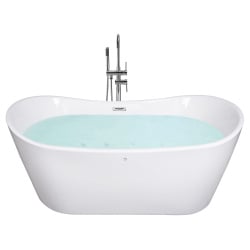 Wanna wolnostojąca LED z hydromasażem ANTIGUA 168 x 80 cm Biały