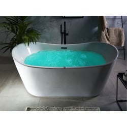 Wanna wolnostojąca LED z hydromasażem ANTIGUA 168 x 80 cm Biały