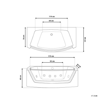 Wanna z oświetleniem LED i hydromasażem FRIGATE