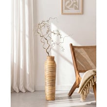 Wazon dekoracyjny PREMANA Rattan 55 cm Naturalny