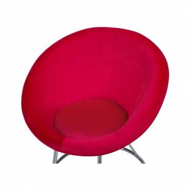Welurowe krzesło tapicerowane czerwone FLOBY