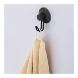 Wieszak haczyk łazienkowy na przyssawkę czarny mat - yoka Wieszak haczyk łazienkowy na przyssawkę czarny mat - yoka