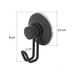 Wieszak haczyk łazienkowy na przyssawkę czarny mat - yoka Wieszak haczyk łazienkowy na przyssawkę czarny mat - yoka
