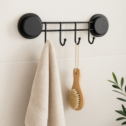Wieszak łazienkowy 4x haczyk uchwyt czarny loft - yoka