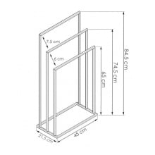 Wieszak łazienkowy stojak na ręczniki 3 ramiona czarny