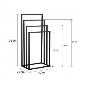 Wieszak na ręczniki  do łazienki podłogowy stojak na ręczniki czarny - yoka