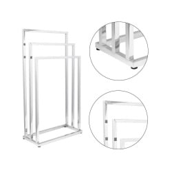 Wieszak na ręczniki stojący do łazienki chrom 3 ramiona - yoka Wieszak na ręczniki stojący do łazienki chrom 3 ramiona - yoka