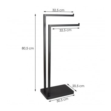 Wieszak na ręczniki stojak dwuramienny czarny