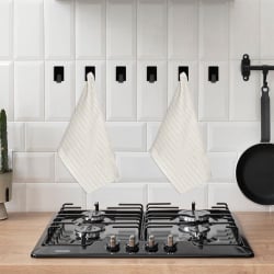 Wieszak samoprzylepny na ręcznik ścierkę / haczyk stalowy prostokąt czarny 6 szt. 3x2 cm Wieszak samoprzylepny na ręcznik ścierkę / haczyk stalowy prostokąt czarny 6 szt. 3x2 cm