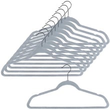 Wieszaki na ubrania welurowe szare obrotowe 45x24,5 cm 10 szt. Wieszaki na ubrania welurowe szare obrotowe 45x24,5 cm 10 szt.