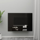 Wisząca szafka pod tv, czarna z połyskiem, 135 x 23,5 x 90 cm