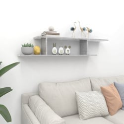 Wisząca szafka pod tv, szarość betonu, 125x18x23 cm, płyta