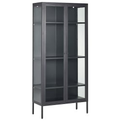 Witryna harty metal 80 cm 35 cm czarny