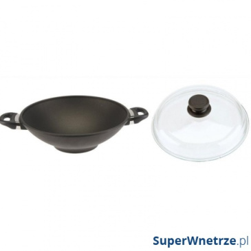 WOK tytanowy 32cm/11cm + pokrywa, indukcja - SKK