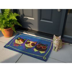 Wycieraczka MOJICAP Kolorowy 60 x 90 cm Kot Włókno kokosowe