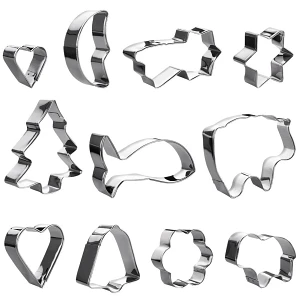 Wykrawacze do ciastek aluminiowe boże narodzenie 10 el.