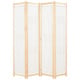 Parawan 4-panelowy, kremowy, 160x170x4 cm, tkanina