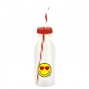 Butelka ze słomką 550ml Zak! Design Smiley czerwona